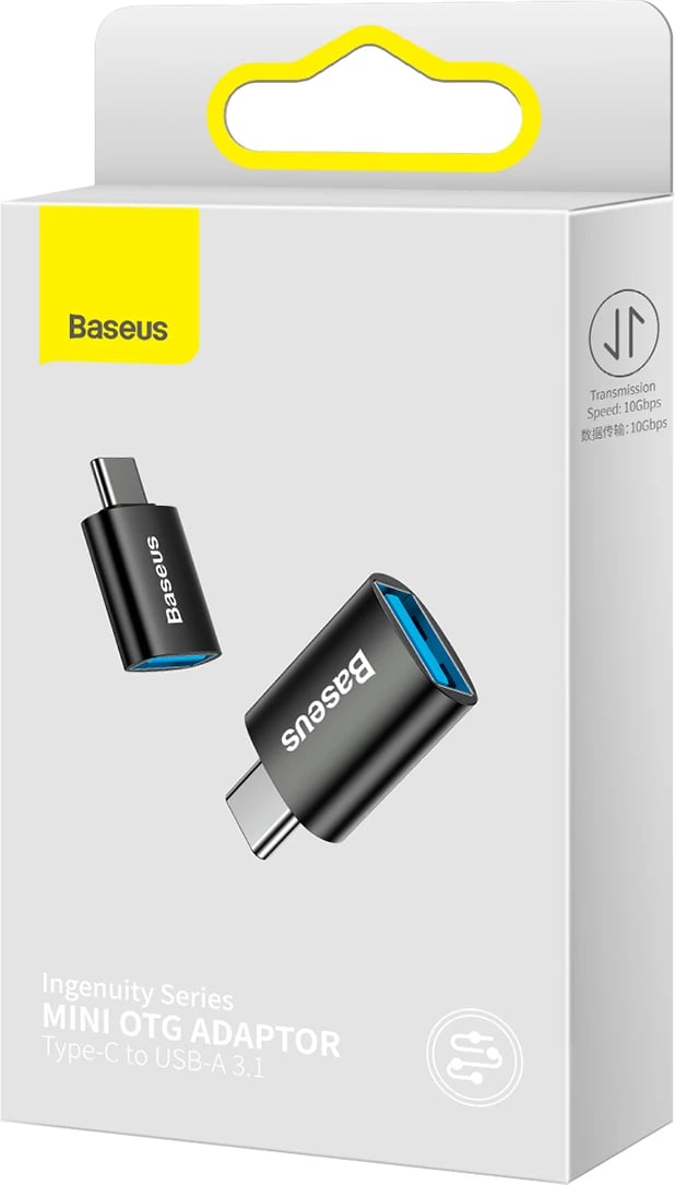 Adapter USB-C në USB-A Baseus Ingenuity Series, 10Gb/s, i zi Adapter USB-C në USB-A Baseus Ingenuity Series, 10Gb/s, i zi