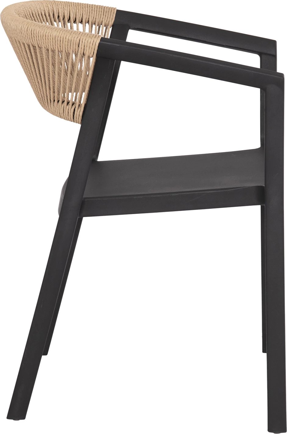 Karrige BOGI polipropileni, ngjyrë zezë me litar bezhë, FH6240.02, 54x53x75 cm