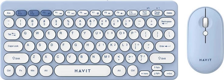 Set tastierë dhe maus wireless Havit KB279GCM, për gaming dhe zyrë, kaltër