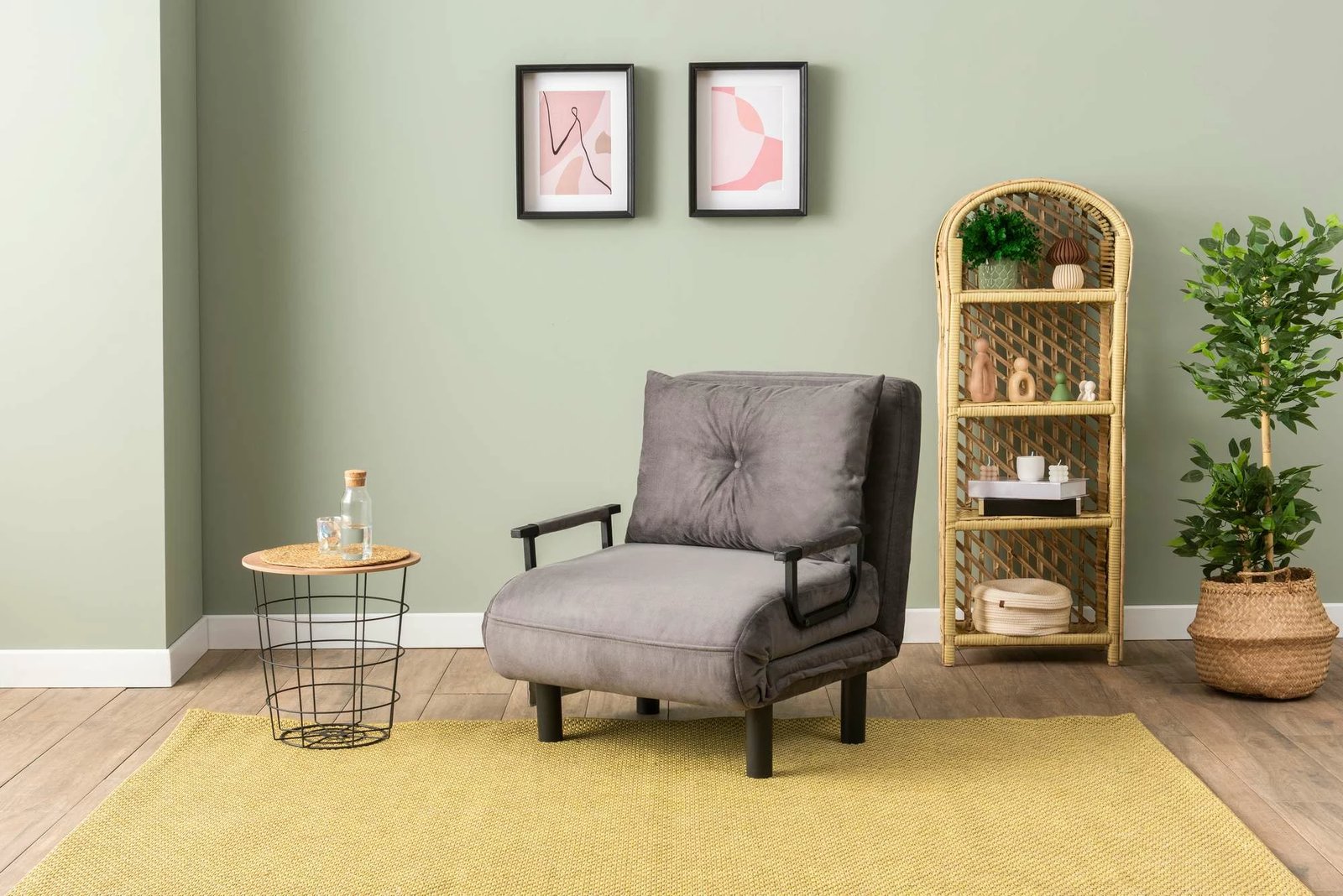 Krevat-karrige një vendës, Sento Single, ngjyrë gri