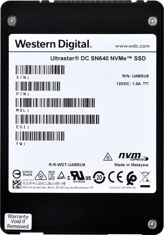 Disk SSD Western Digital Ultrastar DC SN640, 2.5", 3840GB