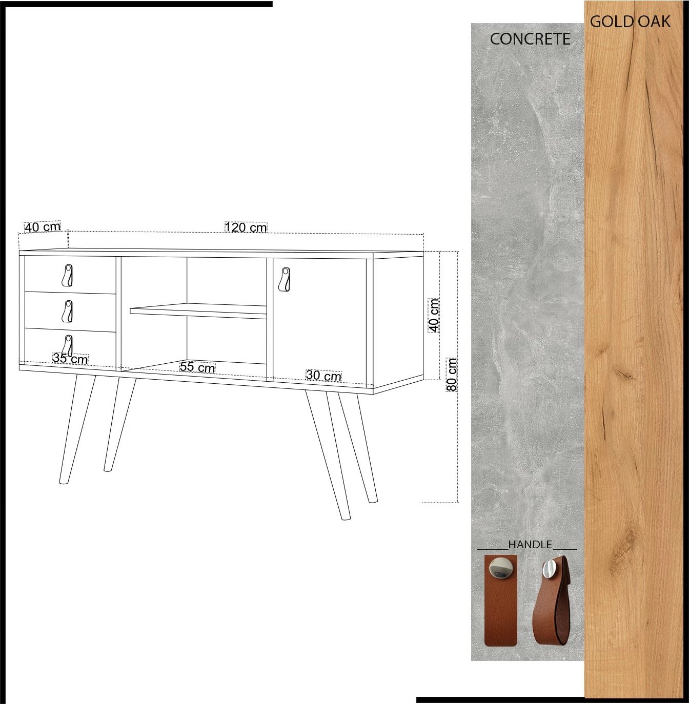 Konsol Hanah Home, HAVANA, ngjyrë lisi dhe e verdhë