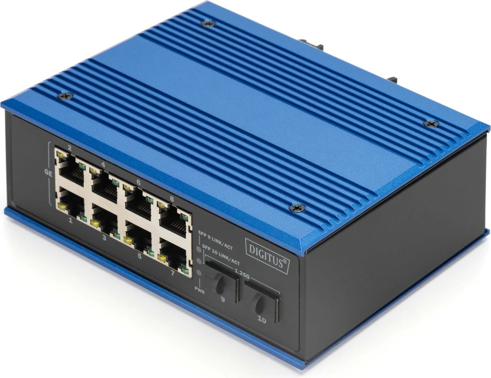 Switch industrial Digitus DN-651151, 8x PoE porta, 2x SFP, Gigabit, metalik, IP40