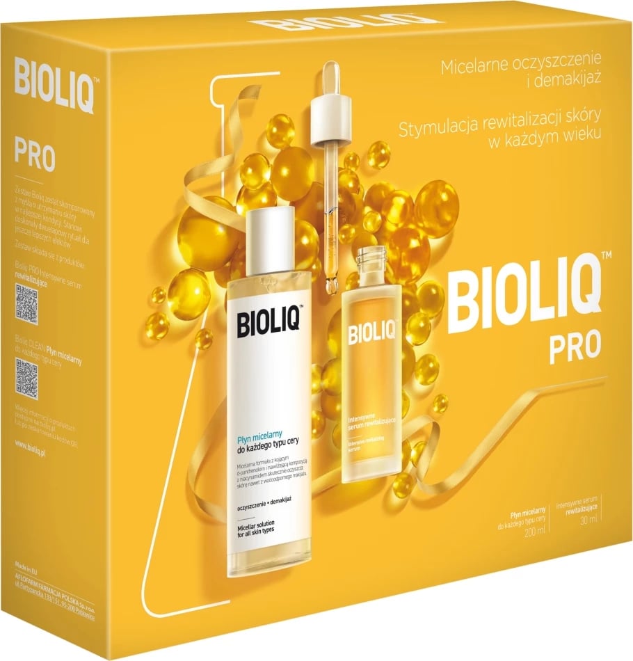 Set për kujdes të lëkurës BIOLIQ Intensive Revitalizing Serum 30ml + Micellar Water 200ml për femra, 2 copë