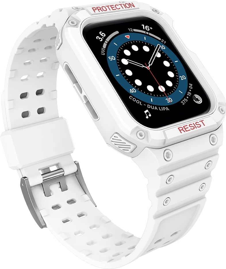 Rrip me mbështjellës Hurtel për Apple Watch 9/8/7/6/5/4/3/2/SE/SE2, 41/40/38mm, i bardhë