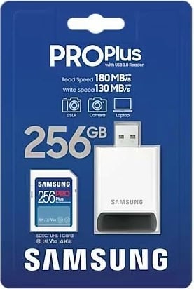 Kartelë memorie SD Samsung PRO Plus MB-SD256SB/WW 256GB me lexues USB