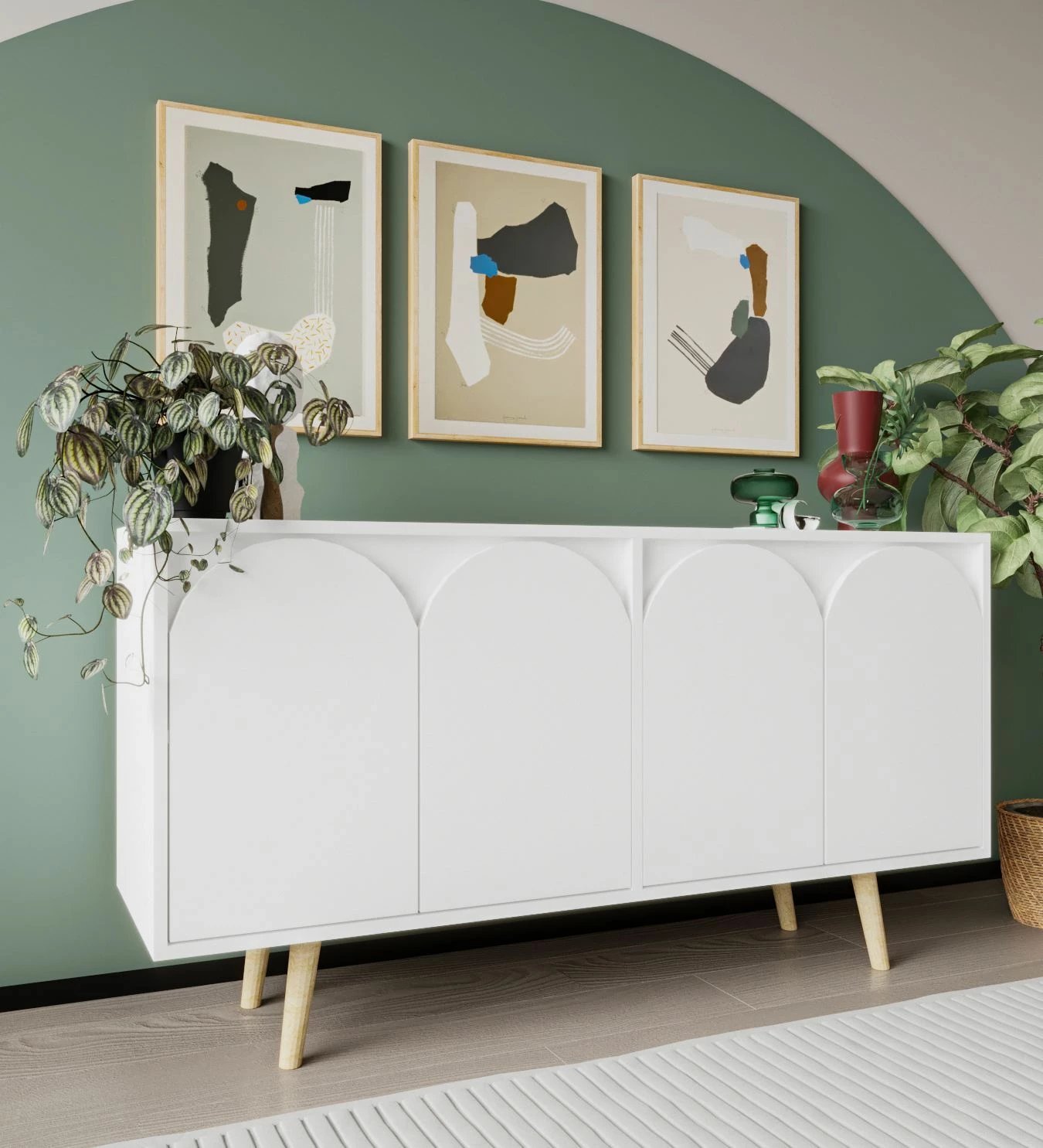 Konsolë Skye Decor, Venezia 150, e bardhë