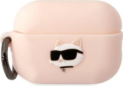 Mbështjellës Karl Lagerfeld KLAP2RUNCHP për AirPods Pro 2, silikon, rozë