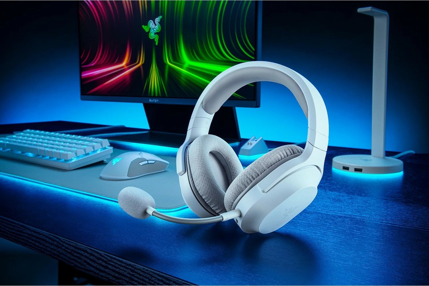 Kufje Razer Barracuda X, Wired & Wireless, Gaming, 20 - 20000 Hz, 271 g, e bardhë