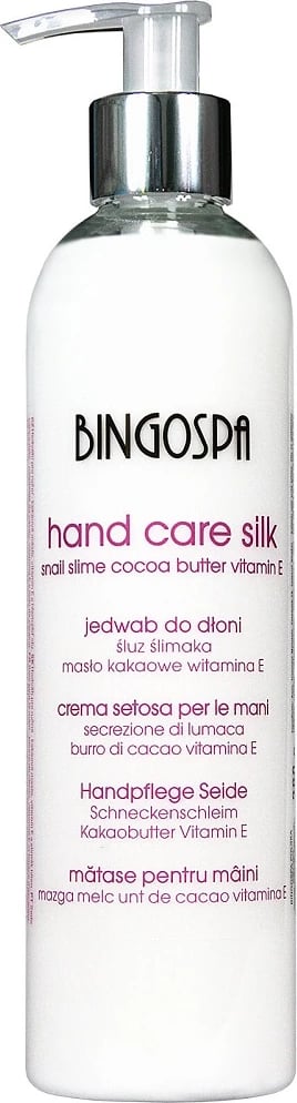 Krem për duar BingoSpa Silk me mucinë kërmilli 280g