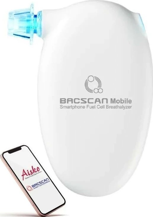 Alkotest Aisko BACscan Mobile, elektro-kimik, ekran me prekje, i bardhë