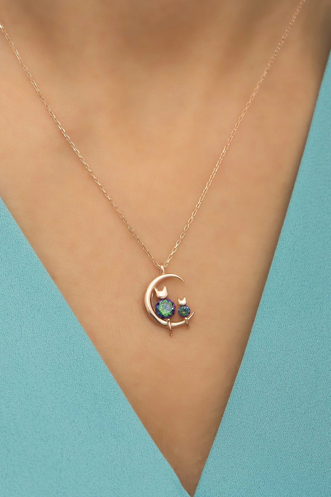 Qafore argjendi Jumeon, ngjyrë rozë e artë, jeshile, vjollcë, NRZ99755