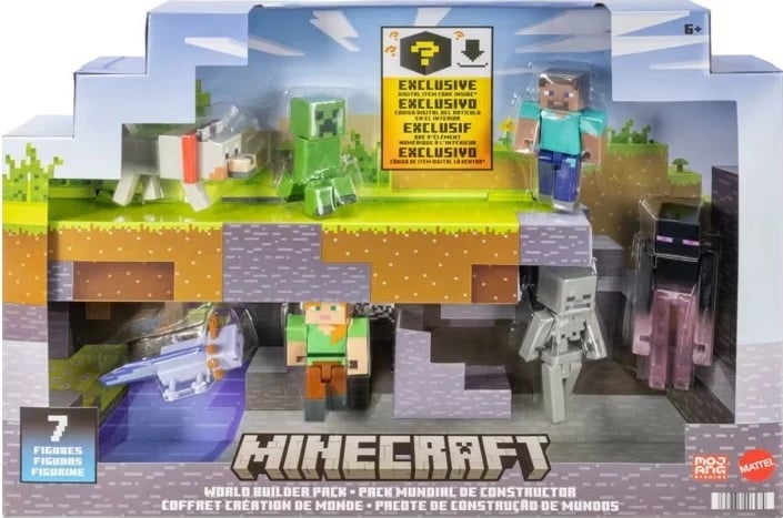 Set figurina Minecraft World Builders, Mattel JFG66, 7 copë