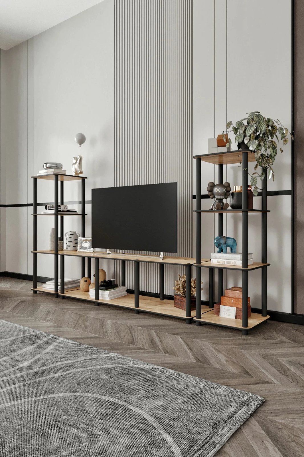 Komodë TV Skye Decor, e madhe, ngjyrë lisi