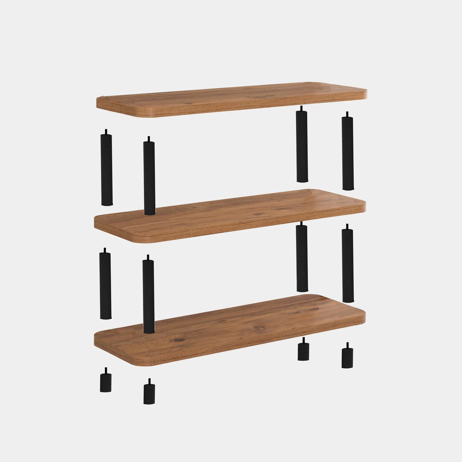 Raft librash Hanah Home, Step, ngjyrë e zezë dhe Atlantic Pine