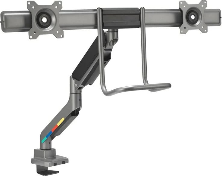 Krah monitori Kensington SmartFit për 2 monitorë deri 32", rregullim me gaz, gri