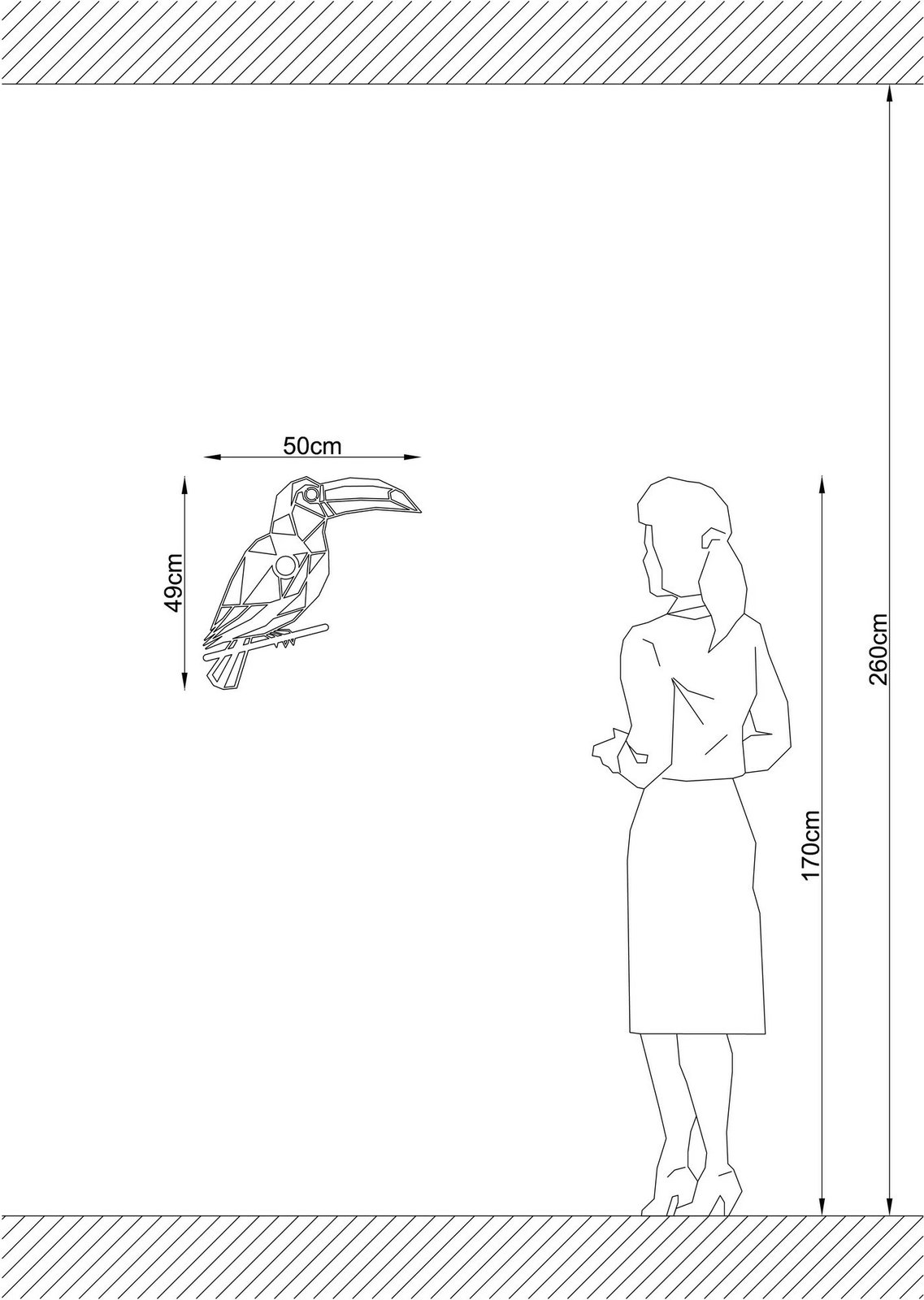 Llambë muri Opviq, model W-057, ngjyrë e zezë, dizajn kafshe, 50x12x49cm Llambë muri Opviq, model W-057, ngjyrë e zezë, dizajn kafshe, 50x12x49cm