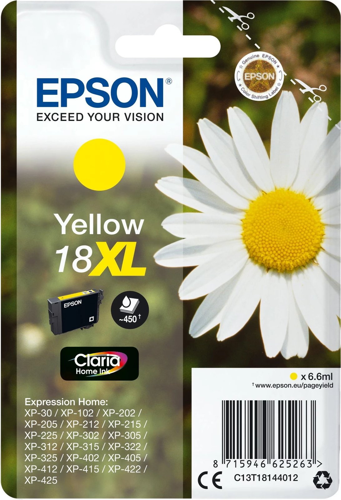 Toner Epson 18XL C13T18144012, e verdhë