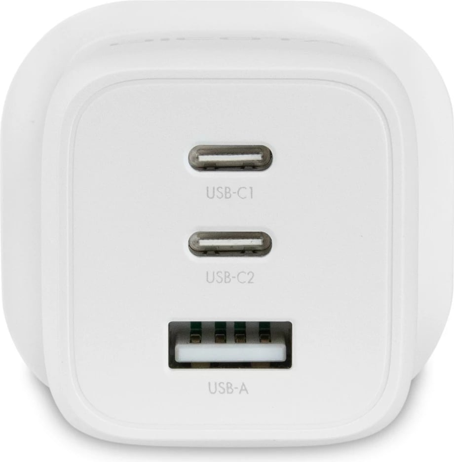 Karikues murit DICOTA Compact 3-Port GaN 65W, UK, i bardhë