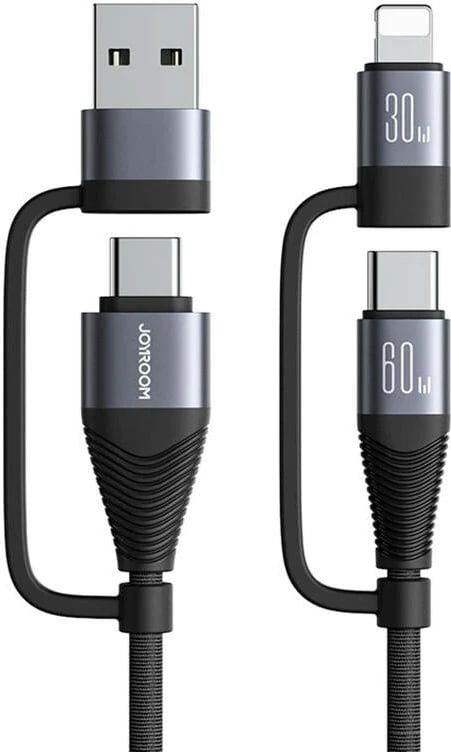 Kabllo 4-në-1 Joyroom SA37-2T2, 1.2m, 60W, e zezë