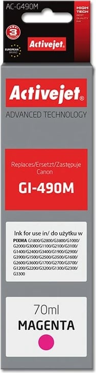 Ngjyrë zëvendësuese Activejet AC-G490M për printer Canon, 70ml, e vjollcë