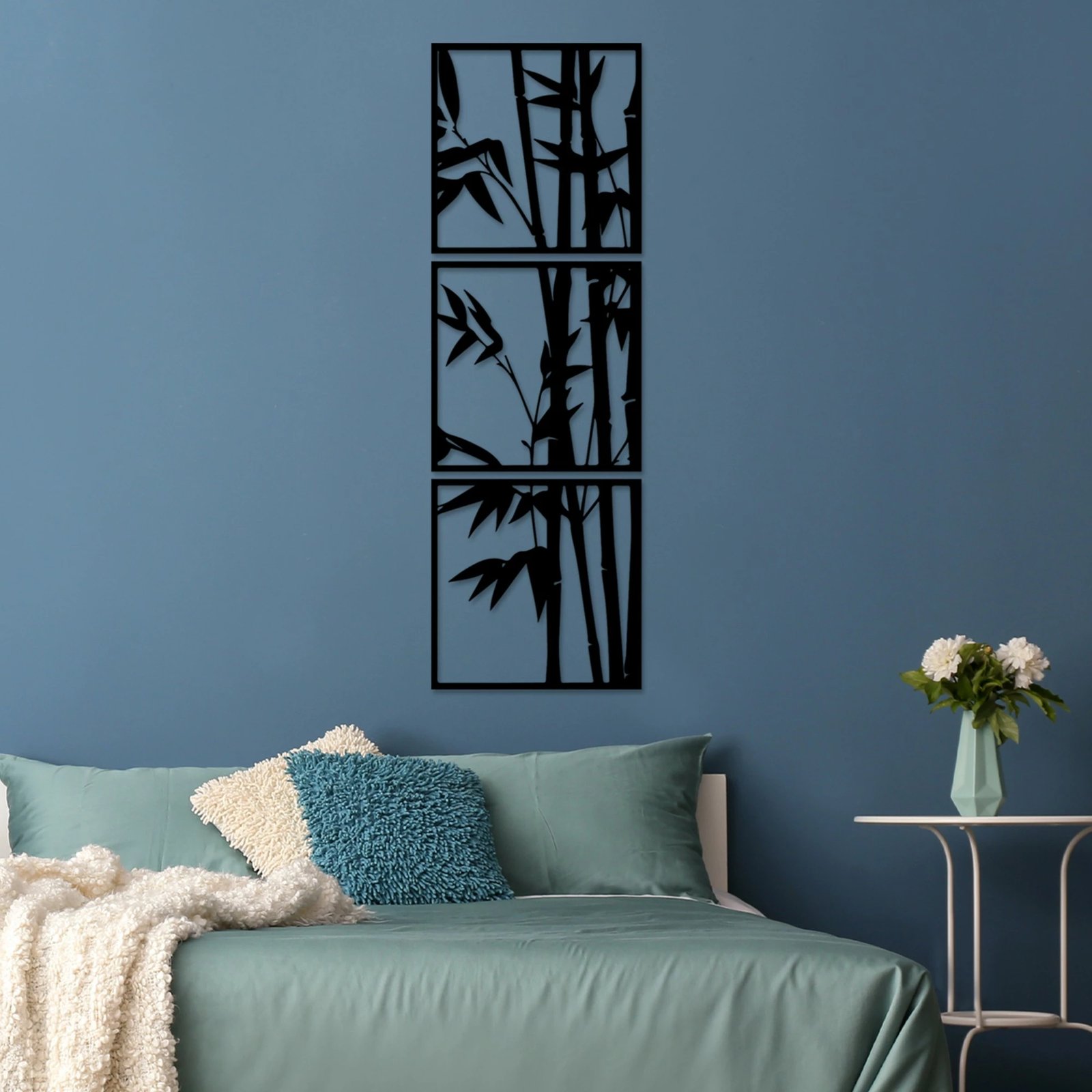 Aksesor dekorativ metalik për mur, Wallity, Rami-1, set prej 3 pjesësh