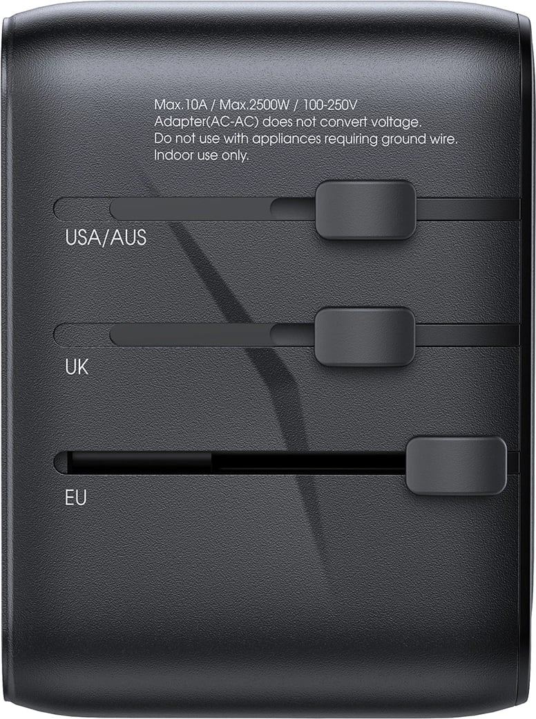 Adapter udhëtimi universal Joyroom JR-TCW01, 17W, 4 porta USB, i zi
