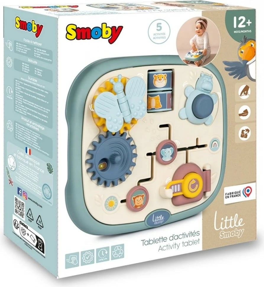 Tablet aktivitetesh Smoby Little, plastikë, shumëngjyrëshe, për fëmijë 12+ muajsh
