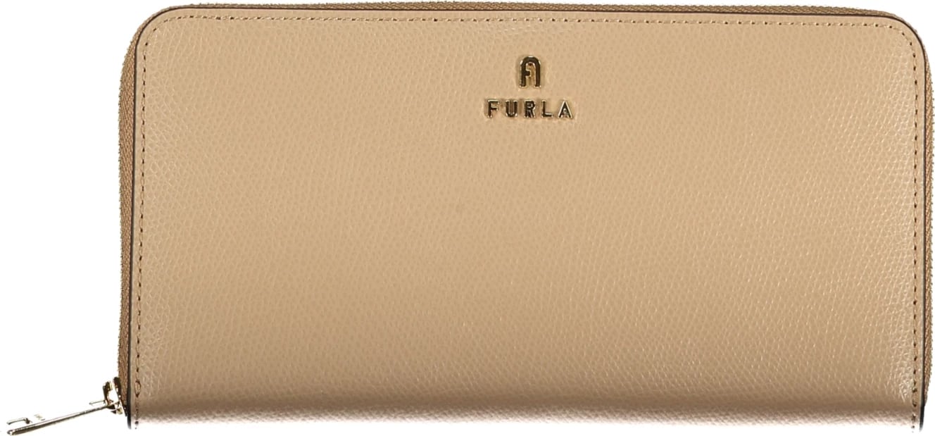 Portofol FURLA Camelia XL Zip Around femra, bezhe