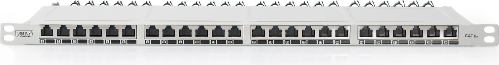 Patch panel Digitus CAT 6A, 24 porta, rackmount, gri