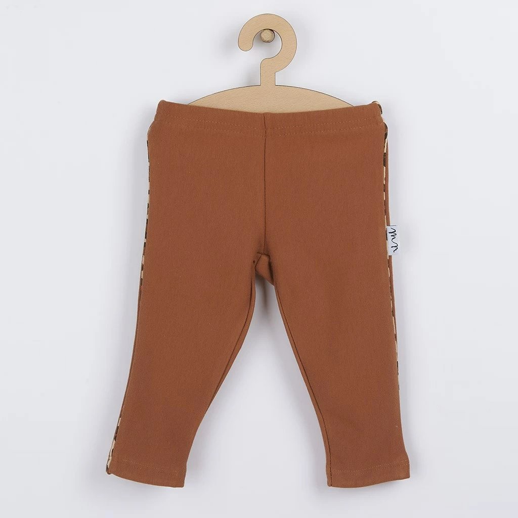 legginsa bebe Nicol Mia, pambuk 95% me elastan, madhësi 62 (3-6m), kafe
