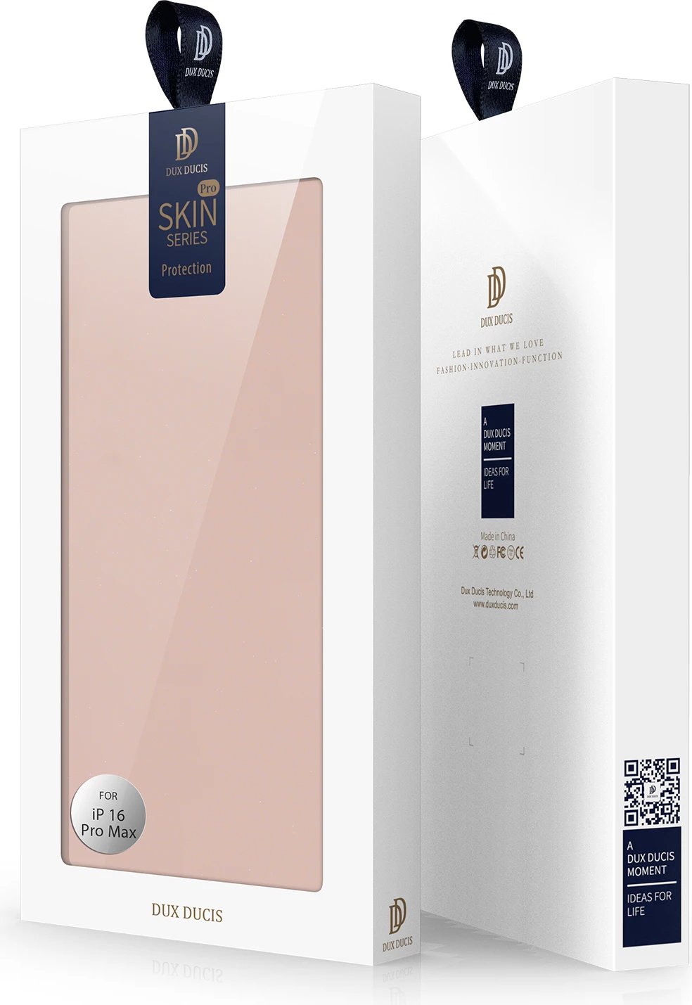 Mbështjellës Dux Ducis Skin Pro për iPhone 16 Pro, me kapak, xhep për karta, rozë