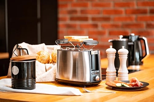 Toster, Adler AD 3214, 2 feta, 7 nivele pjekjeje, funksione Reheat/Defrost/Stop, 900W, inox/argjent