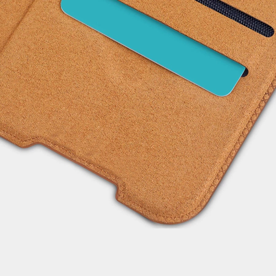 Mbështjellës Nillkin Qin Case për Xiaomi Redmi Note 11T 5G / Note 11S 5G / Note 11 5G (China) / Poco M4 Pro 5G, kafe