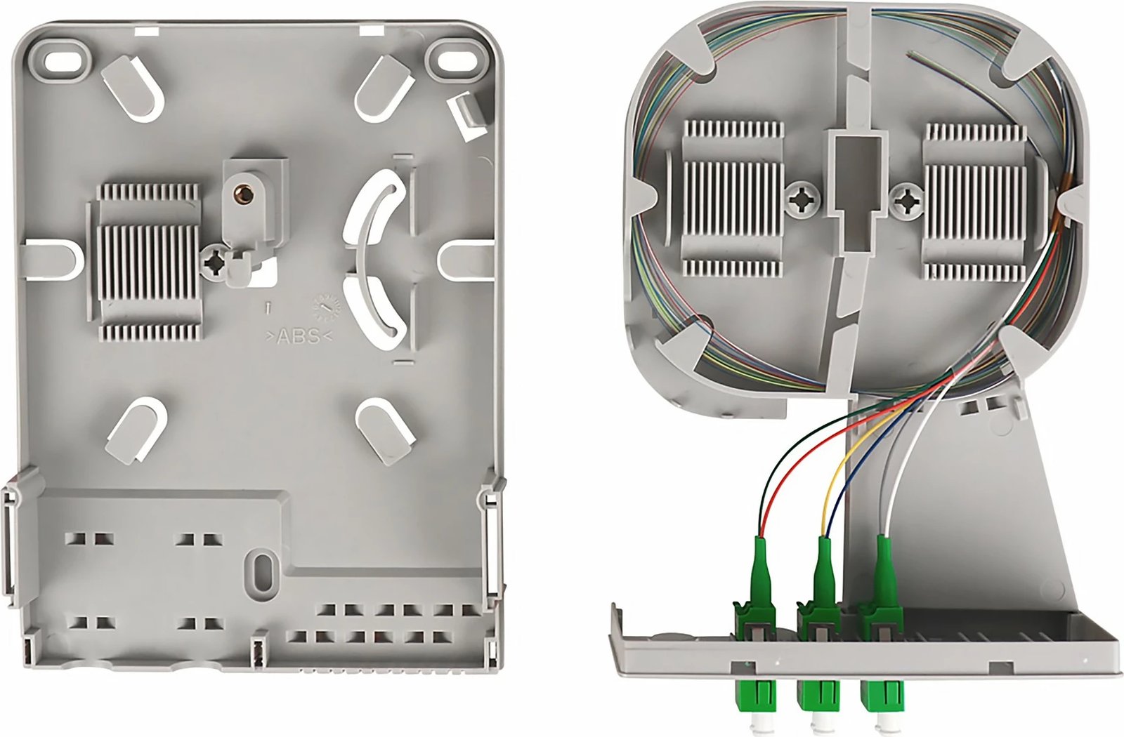 Njësi shpërndarëse FTTH Digitus, 3 x LC/APC duplex, plastikë, gri