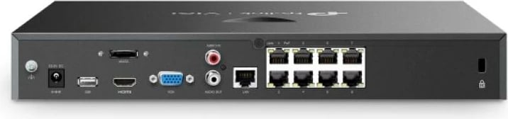 NVR TP-Link VIGI NVR2008H-8MP, 8MP, PoE, HDMI, e zezë