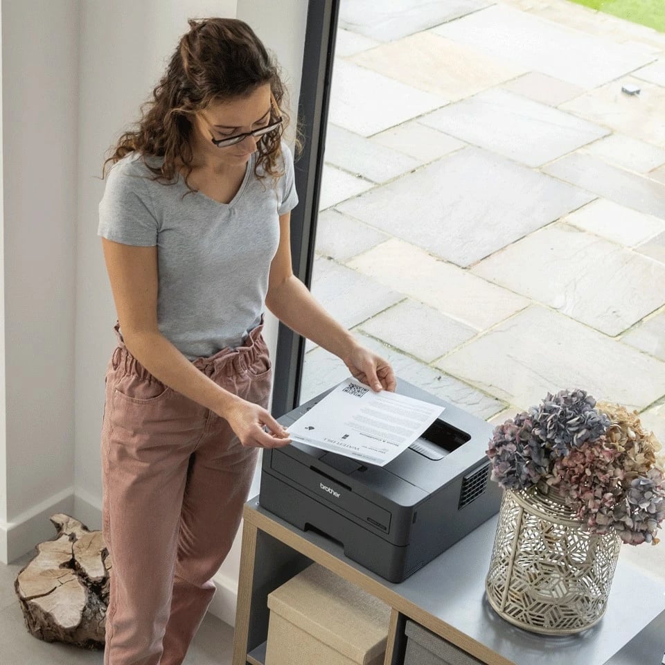 Printer lazer Brother HL-L2400DWE, 1200x1200 DPI, A4, 30 ppm, Duplex, Wi-Fi, i zi