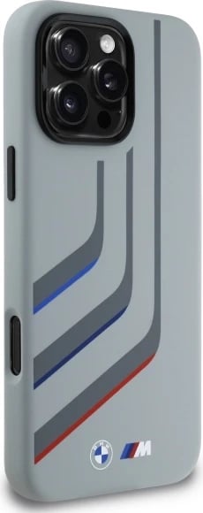 Mbështjellës BMW Silicone Turning Lines MagSafe për iPhone 16 Pro Max, Gri