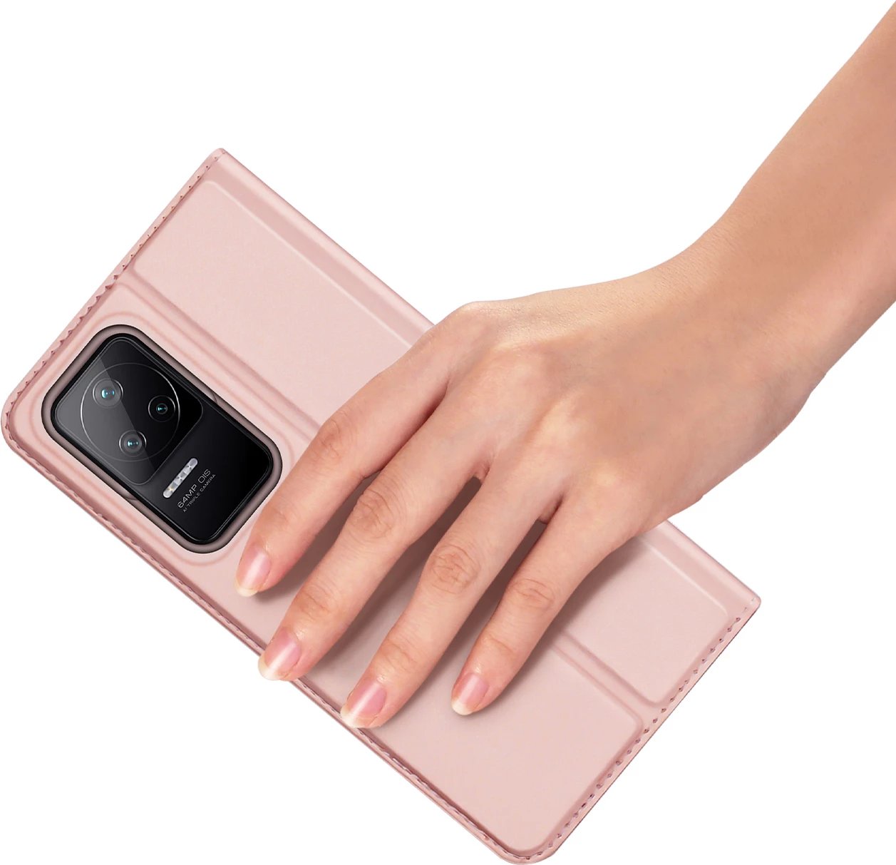 Mbështjellës Dux Ducis Skin Pro për Xiaomi Poco F4 5G, me xhep dhe qëndrim, rozë Mbështjellës Dux Ducis Skin Pro për Xiaomi Poco F4 5G, me xhep dhe qëndrim, rozë