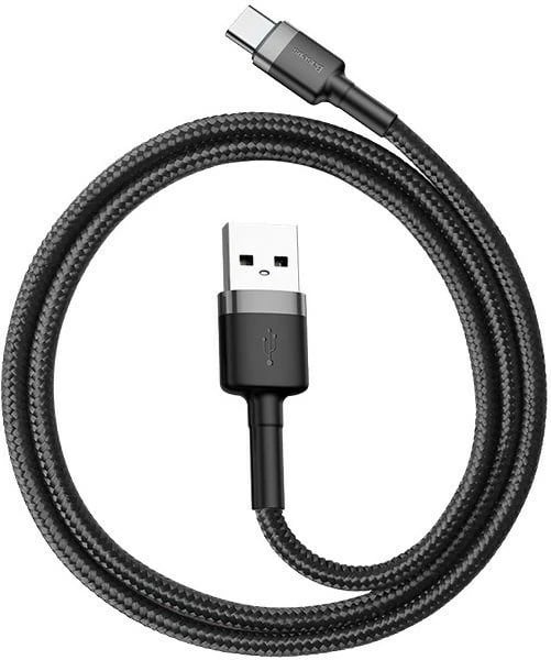 Kabëll USB-C Baseus Cafule 3A 1m, gri & zi