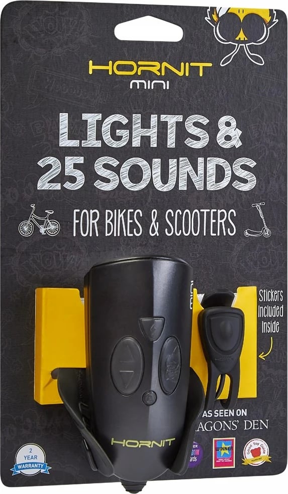 Hornit Mini Black bicycle horn light 5353BLBL black
