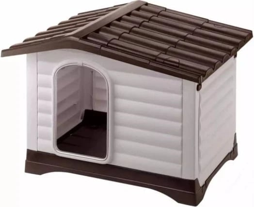 Shtëpi për qen Ferplast Dogvilla 70, e bardhë/ e kaftë