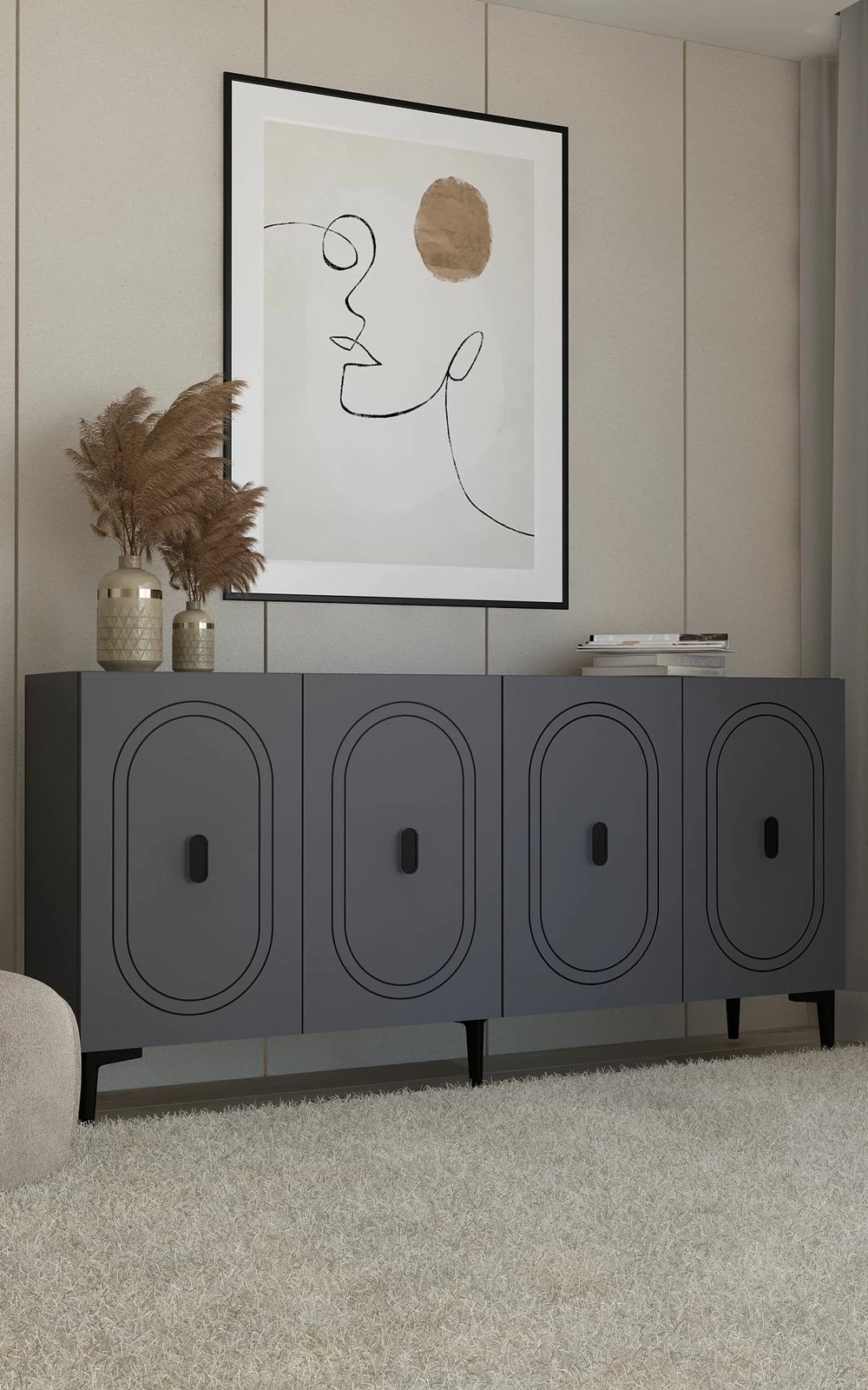 Konsol Skye Decor, ngjyrë antracit, Weny