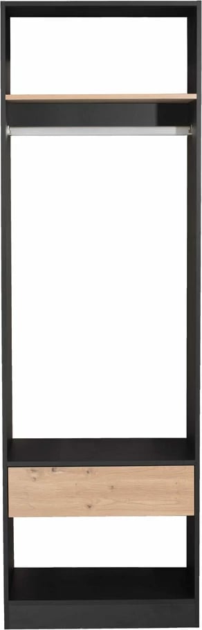 Shufër varëse për dollap, ngjyrë nikel, 59.5x2x3 cm