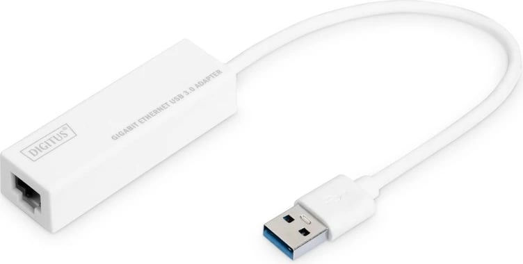 Adapter rrjeti USB 3.0 në Gigabit Ethernet Digitus DN-3023, i bardhë Adapter rrjeti USB 3.0 në Gigabit Ethernet Digitus DN-3023, i bardhë