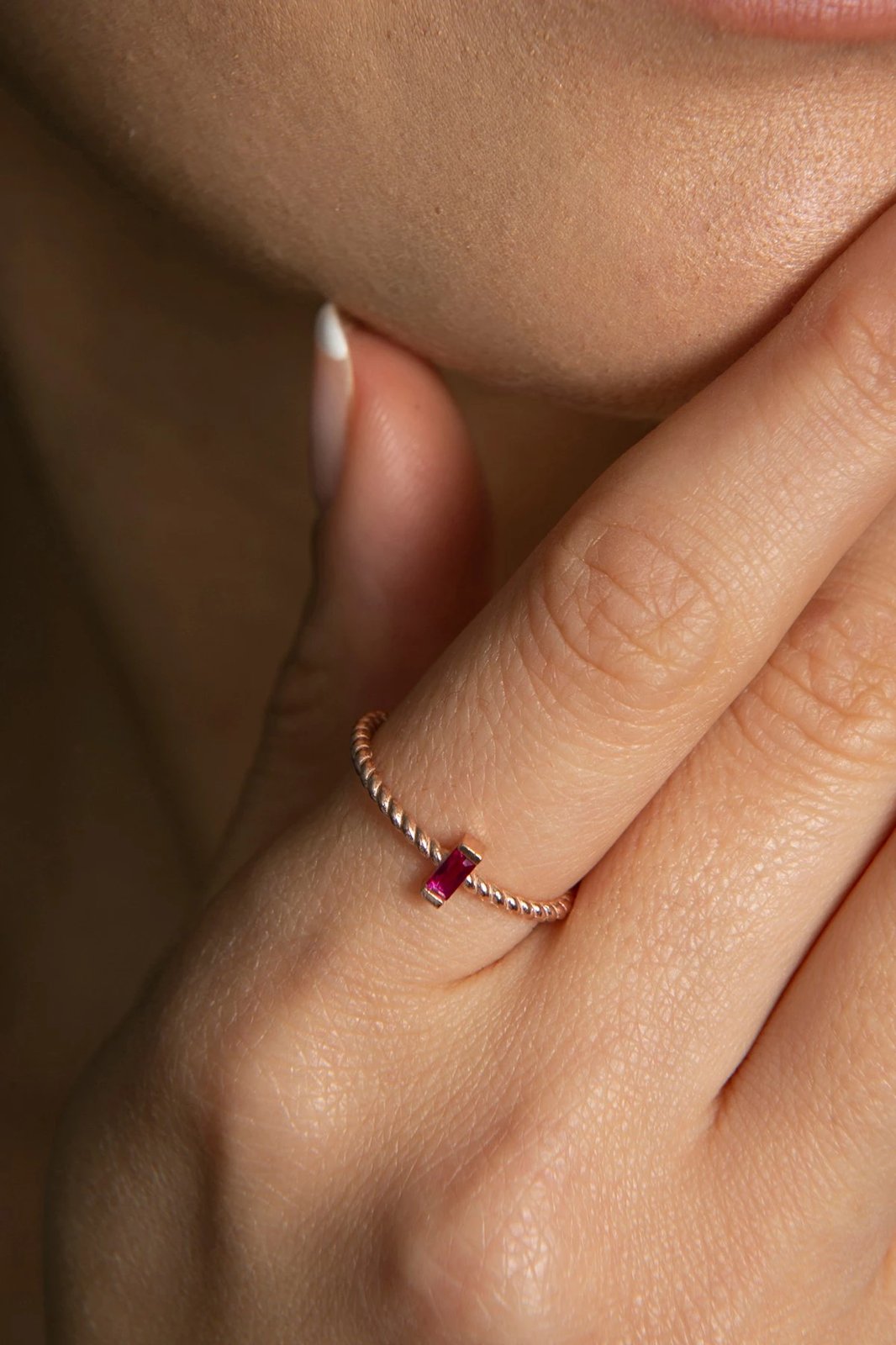 Unazë argjendi Elika, ngjyrë ari rozë, FA182779