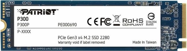 SSD Patriot P300, 512GB, M.2 PCIe Gen 3x4, Blu