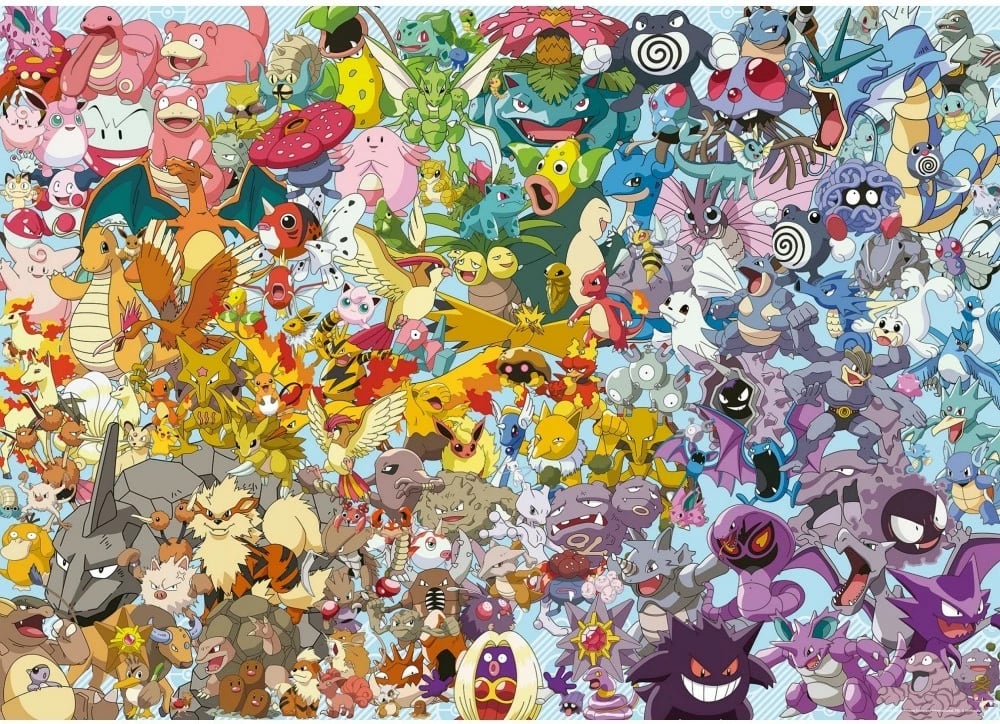 Puzzle 1000 pjesësh Ravensburger Pokemon Challenge, 70x50cm