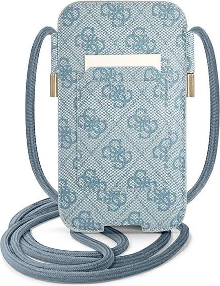 Mbështjellës Guess GUPHM4GDBL 4G Stripe për celular 6.1", lëkurë sintetike, kaltër