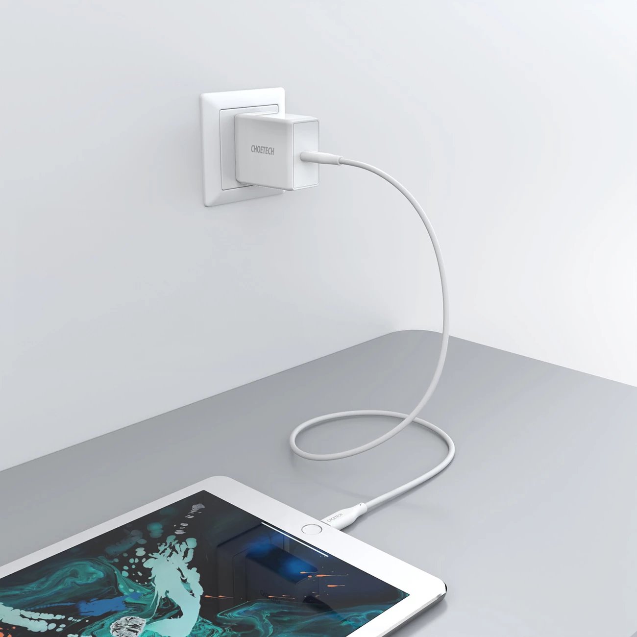 Kabllo karikimi dhe të dhënash Choetech IP0040, USB-C në Lightning, 1.2m, 30W, e bardhë
